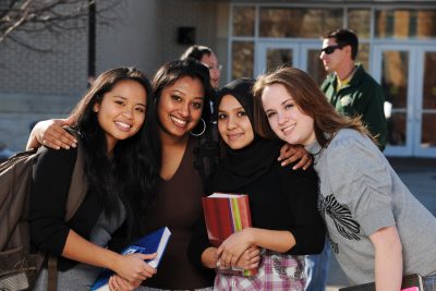Group of Diverse College Students in School campus