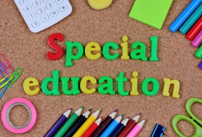 School supplies displayed with the words Special Education in the middle
