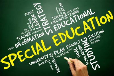 Words that describe Special Education such as learn, strategy, educational, goal, studying