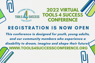 School supply is displayed with the words Tools 4 Success Conference register today