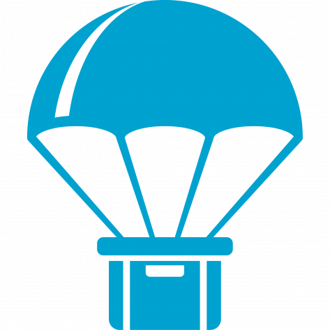 Parachute icon to describe how the toolkit serve as a support