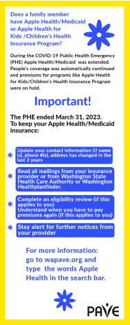 Apple health updates For more information: go to wapave.org and type the words Apple Health in the search bar.