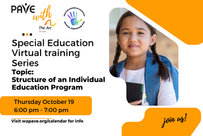 Special Education Virtual Training Series October 19 Structure of an Individual Education Program