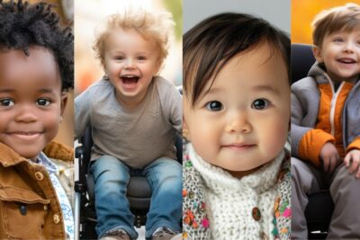 Diverse faces of toddlers of all abilities