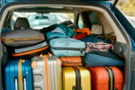 Car trunk is packed with suitcases and bags, all set for the holiday departure