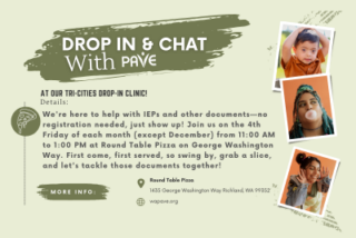 Richland - Drop In & Chat with PAVE @ Round Table Pizza | Richland | Washington | United States