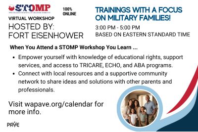 STOMP Workshop trainings for military families.