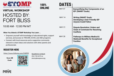 Virtual Workshop – Special Education with a focus on Military Families Ft. Bliss