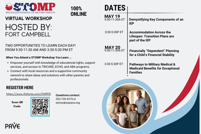 Virtual Workshop – Special Education with a focus on Military Families Ft. Campbell