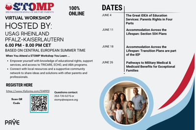 Workshop for Military Families - The Great IDEA of Education Services: Parents Rights in Four Parts