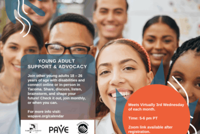 image shows a group of 7 young adults smiling
