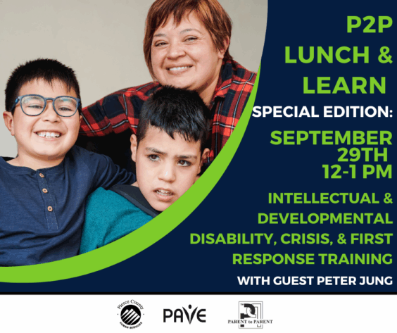 graphic showing a mom & two sons - sharing info on Lunch & Learn