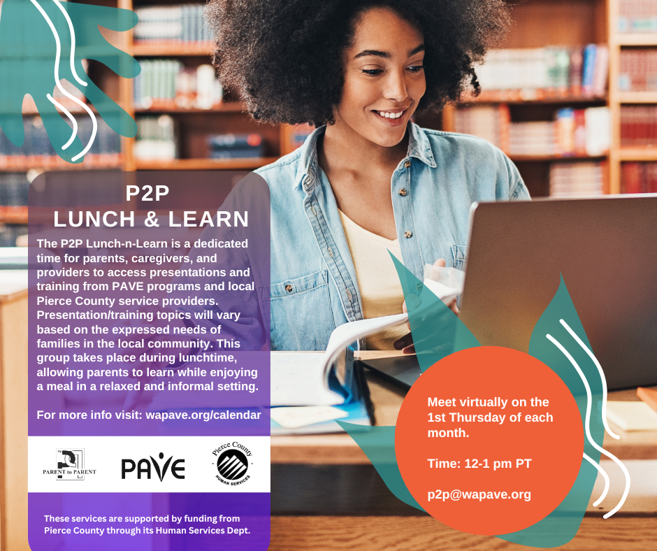 graphic sharing info about P2P Lunch & Learn