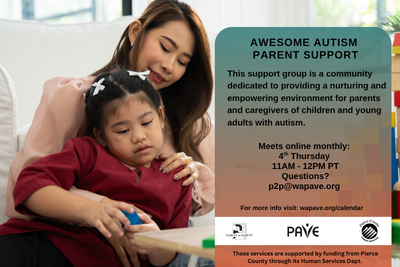 informational graphic for awesome autism support group