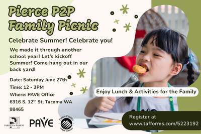 informational graphic for P2P Family Picnic